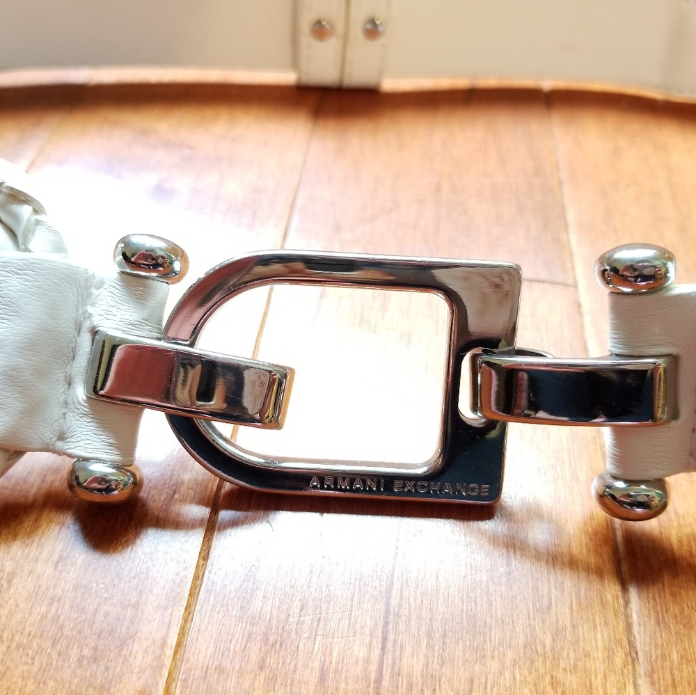 🚫 SOLD✔ Armani Exchange Braided White Belt xs/s